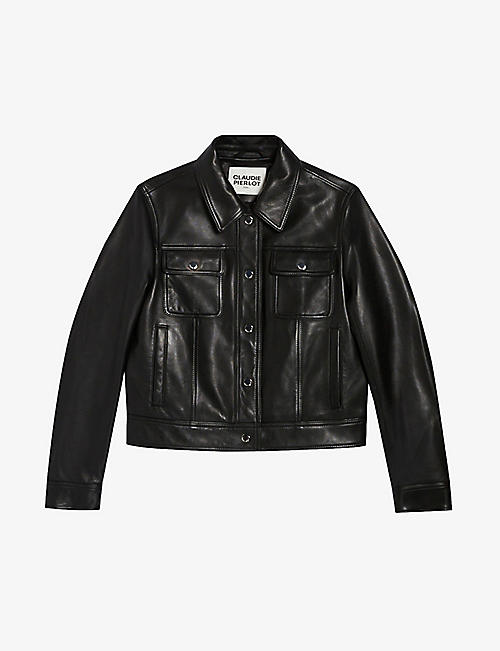 CLAUDIE PIERLOT: Ciao trucker leather jacket