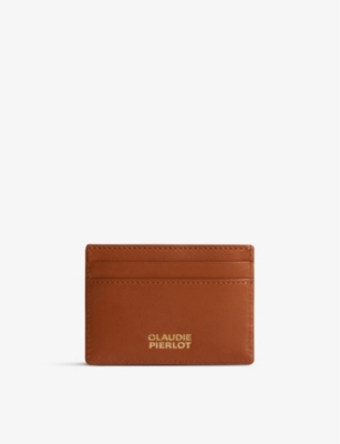 Claudie Pierlot Roses Panelled Logo-print Leather And Canvas Cardholder