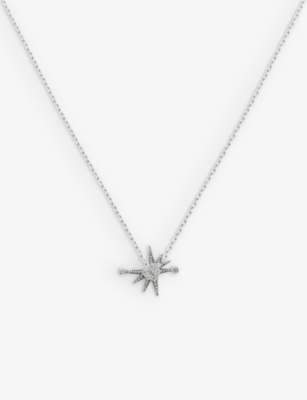 LA MAISON COUTURE: Myriam Soseilos Astral Star small recycled 9ct white-gold and sapphire pendant necklace