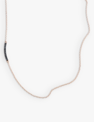 LA MAISON COUTURE: Myriam Soseilos Double Face 9ct rose-gold, white-sapphire and black-spinel pendant necklace