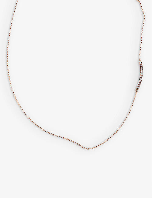 LA MAISON COUTURE: Myriam Soseilos Double Face 9ct rose-gold, white-sapphire and black-spinel pendant necklace