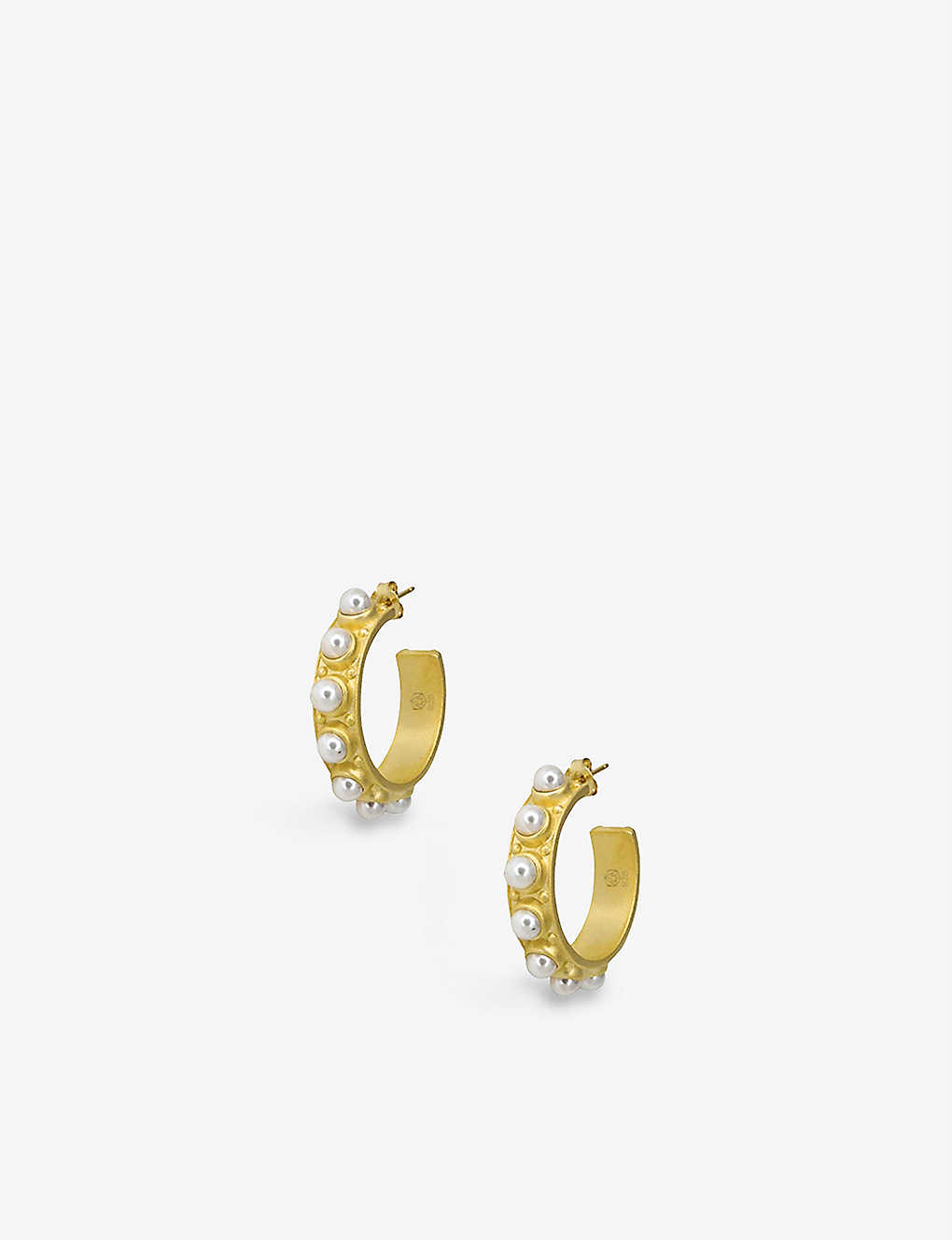 La Maison Couture Womens Gold Miphologia 18ct Gold-plated Brass And Pearl Hoop Earrings