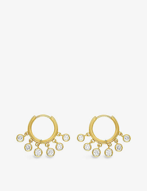 LA MAISON COUTURE: Miphologia Shaker 18ct yellow-gold vermeil plated sterling-silver and cubic zirconia hoop earrings