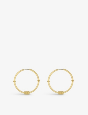 LA MAISON COUTURE: Miphologia Vintage 18ct yellow-gold plated brass hoop earrings