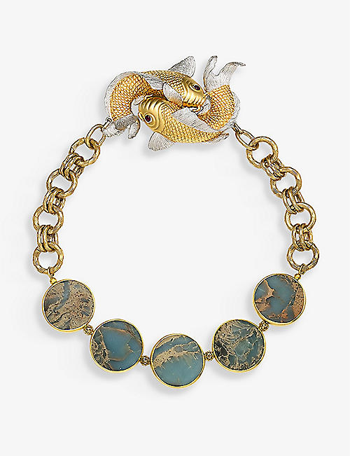 LA MAISON COUTURE: Samantha Siu Eternity 18ct yellow gold-plated vermeil sterling-silver necklace