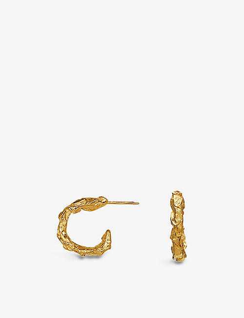 LA MAISON COUTURE: Deborah Blyth Artemis 18ct yellow-gold plated sterling-silver hoop earrings