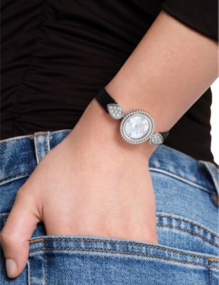 Shop Boucheron Womens Black Wa015701 Serpent Bohème Stainless-steel And 0.56ct Diamond Quartz Watch