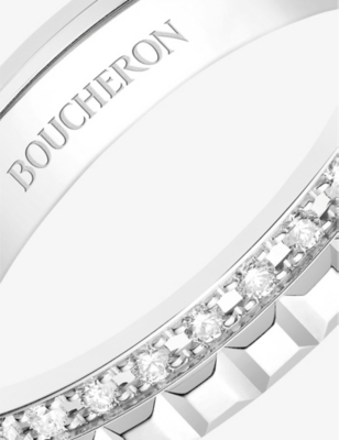 Shop Boucheron Women's White Gold Quatre Radiant Edition 18ct White-gold And 0.24ct Diamond Ring