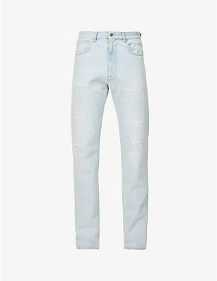 424: Brand-patch straight-leg regular-fit jeans