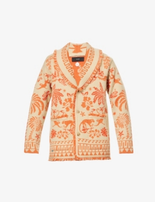 Explosion Of Nature jacquard-knit cotton and wool-blend sweater