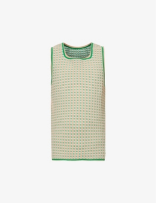 Jacquemus Le Macio Jacquard Knitted Vest In Beige