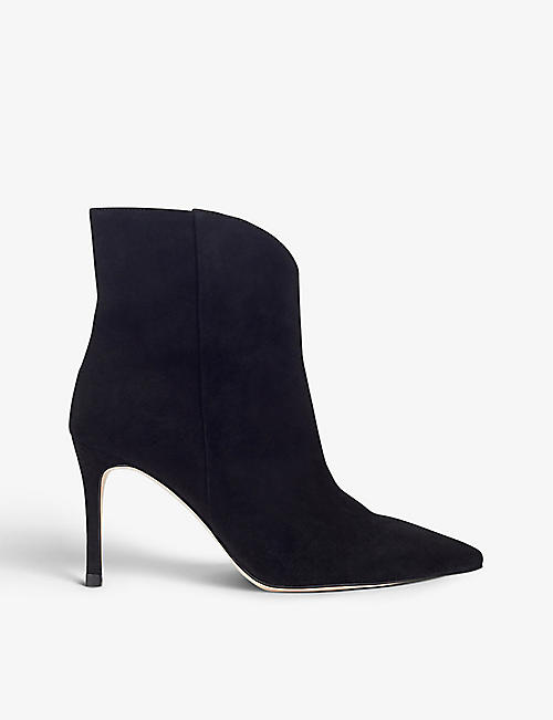 LK BENNETT: Taytum curved suede heeled ankle boots