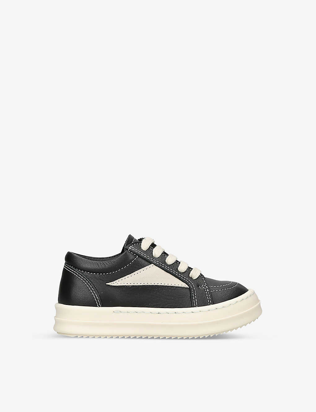 Rick Owens Kids' Lace-up Low-top Sneakers In Blk/white