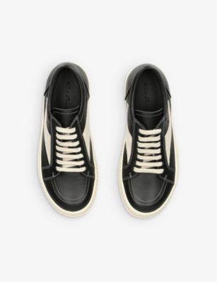 Shop Rick Owens Vintage Leather Low-top Trainers 3-9 Years In Blk/white
