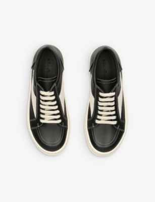 Rick Owens Vintage Leather Low-top Trainers 3-9 Years Blk/white In Blk/white