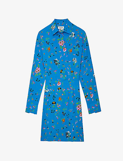 ZADIG&VOLTAIRE: Ravy floral-print wrap-effect crepe mini dress