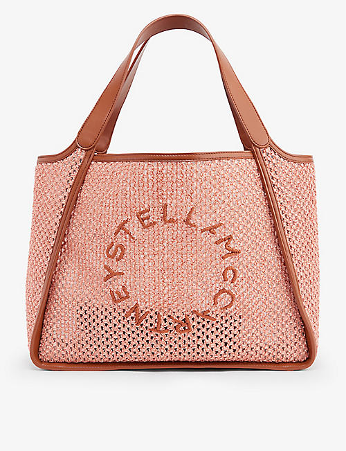 STELLA MCCARTNEY: Logo-embroidered woven tote bag