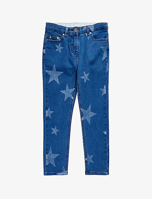 STELLA MCCARTNEY: Star-print stretch-organic-cotton denim jeans 4-14 years