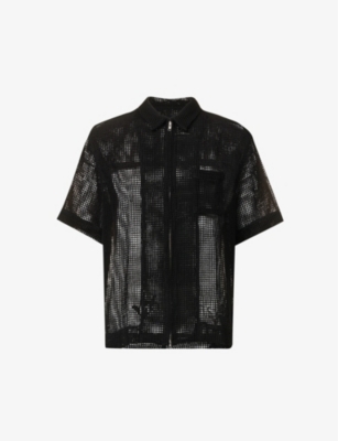 SONG FOR THE MUTE: Semi-sheer boxy-fit cotton-knit shirt