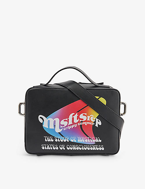 MSFTSREP: Graphic-print faux-leather cross-body bag