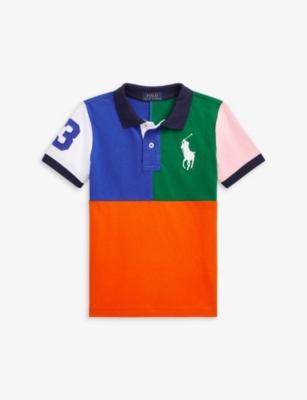 Polo Ralph Lauren Kids' Embroidered Cotton Piqué Polo Shirt In Sailing  Orange Multi