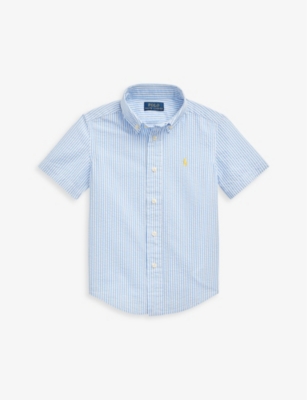 Ralph Lauren Kids' Striped Cotton-seersucker Shirt 5-7 Years In 2604a Blue/white