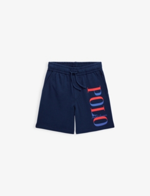 Polo Ralph Lauren Ralph Lauren Boys Newport Navy Kids Logo-print Drawstring-waist Cotton-terry Shorts 6-14 Years In Newport Navy