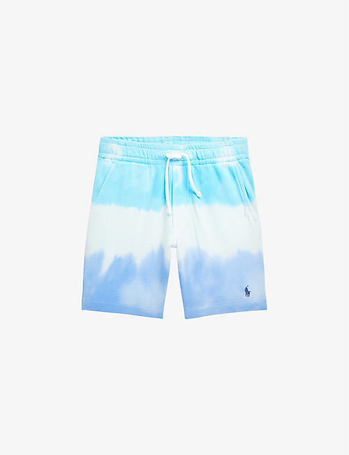 POLO RALPH LAUREN: Tie-dye logo-embroidered cotton-terry shorts 5-7 years