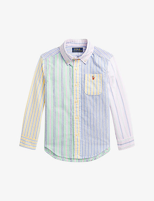 RALPH LAUREN: Striped cotton Oxford shirt 6-14 years