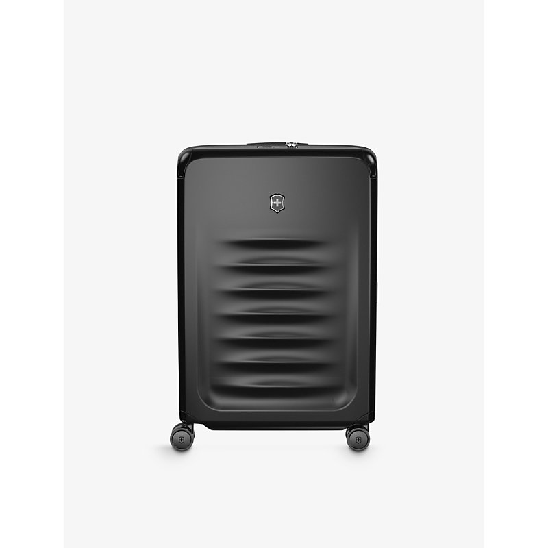 Shop Victorinox Black Spectra 3.0 Large Expandable Recycled-polycarbonate Suitcase