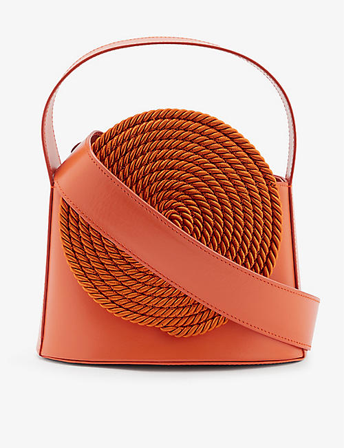 DESTREE: Gunther small braided leather shoulder bag