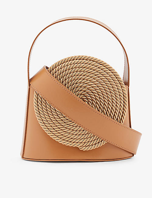 DESTREE: Gunther small braided leather shoulder bag