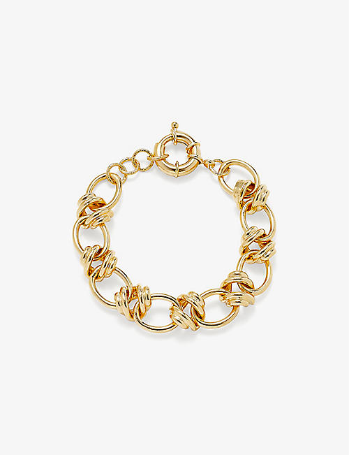 DESTREE: Elizabeth 24ct yellow-gold plated brass chain bracelet