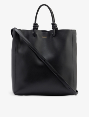 JIL SANDER Giro brand-embossed leather tote bag