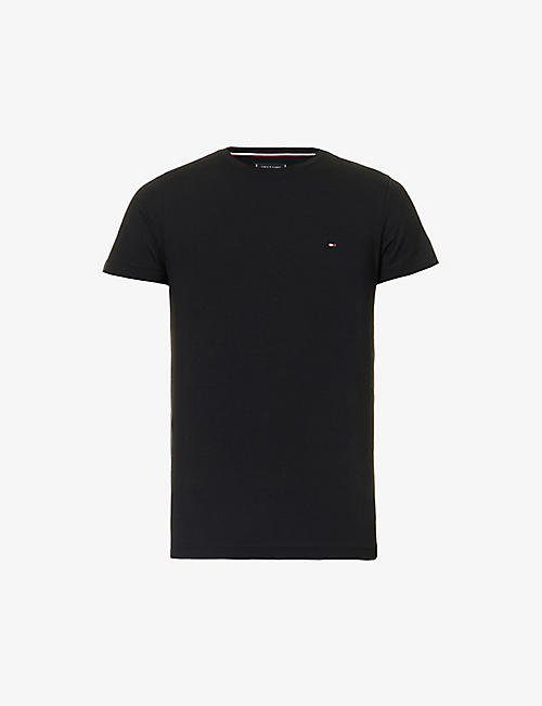 TOMMY HILFIGER: Logo-embroidered cotton-jersey T-shirt