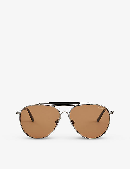TOM FORD: FT0995 Raphael metal and acetate aviator sunglasses