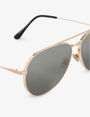 Tom Ford Mens Shiny Rose Gold Smoke Dashel Aviator Metal Sunglasses |  ModeSens