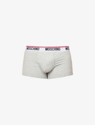 Moschino Pack Of 2 Teddy Logo Waistband Boxers In Grey