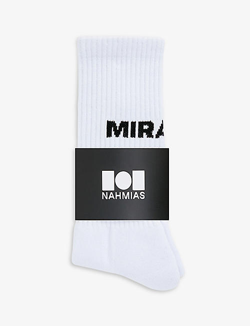 NAHMIAS: Miracle slogan cotton-blend socks