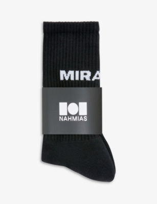 NAHMIAS: Miracle slogan cotton-blend socks