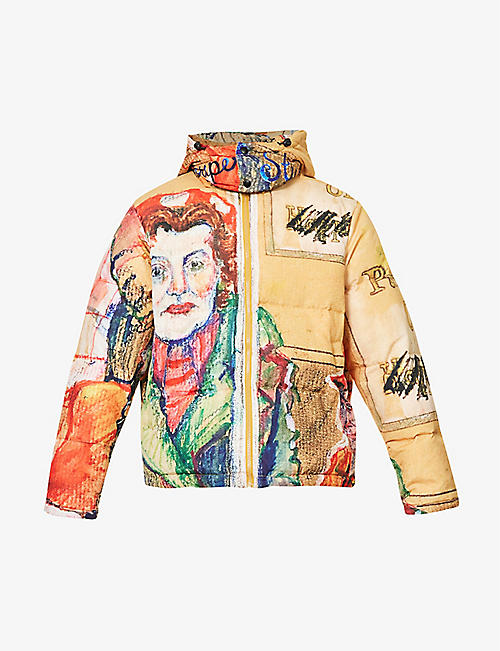 KIDSUPER: Sothebys graphic-pattern boxy-fit shell-down jacket