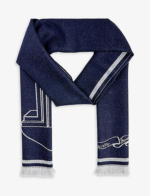 LANVIN: Logo-embroidered wool scarf