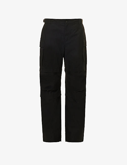 WARDROBE.NYC: Structured-waist relaxed-fit wide-leg mid-rise cotton trousers
