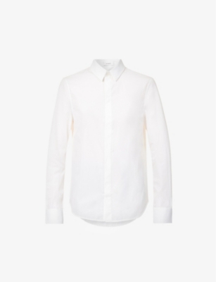 WARDROBE.NYC WARDROBE.NYC WOMENS WHITE CLASSIC BUTTONED-CUFFS COTTON-POPLIN SHIRT,64617795