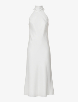 GALVAN LONDON: Sienna halterneck woven midi dress