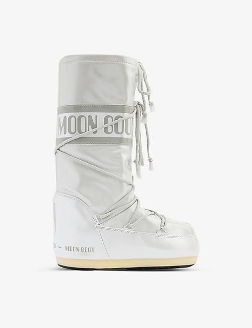 MOON BOOT: Icon brand-print shell snow boots