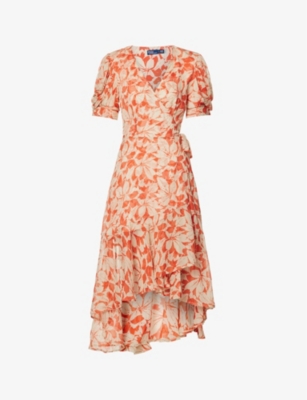 POLO RALPH LAUREN POLO RALPH LAUREN WOMEN'S 1335 BIRCH LEAVES PRINT PRL DRS 3/4 SLV DAY DRESS,64621754