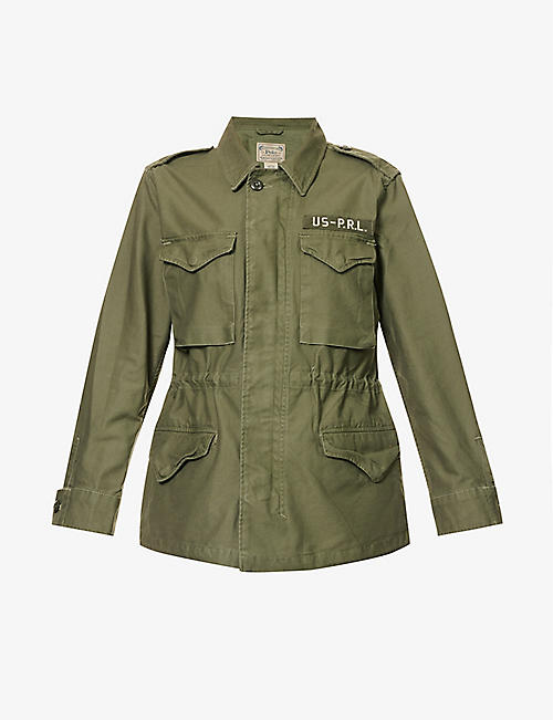 POLO RALPH LAUREN: Regular-fit embroidered-patch cotton field jacket