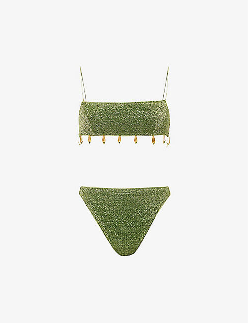 OSEREE: Lumière crystal-embellished bikini set