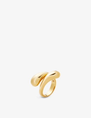 Shop Missoma Women's Gold Savi Double-band Recycled 18ct Yellow-gold-plated Vermeil Sterling-silver Ring